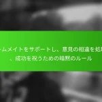 チームメイトをサポートし、意見の相違を処理し、成功を祝うための暗黙のルール