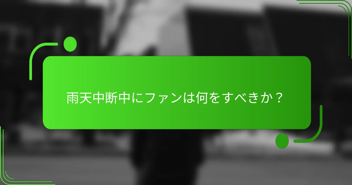雨天中断中にファンは何をすべきか？